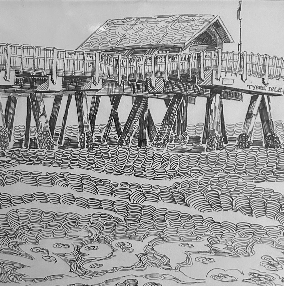 "Tybee Isle" 2024 - Ink on Paper