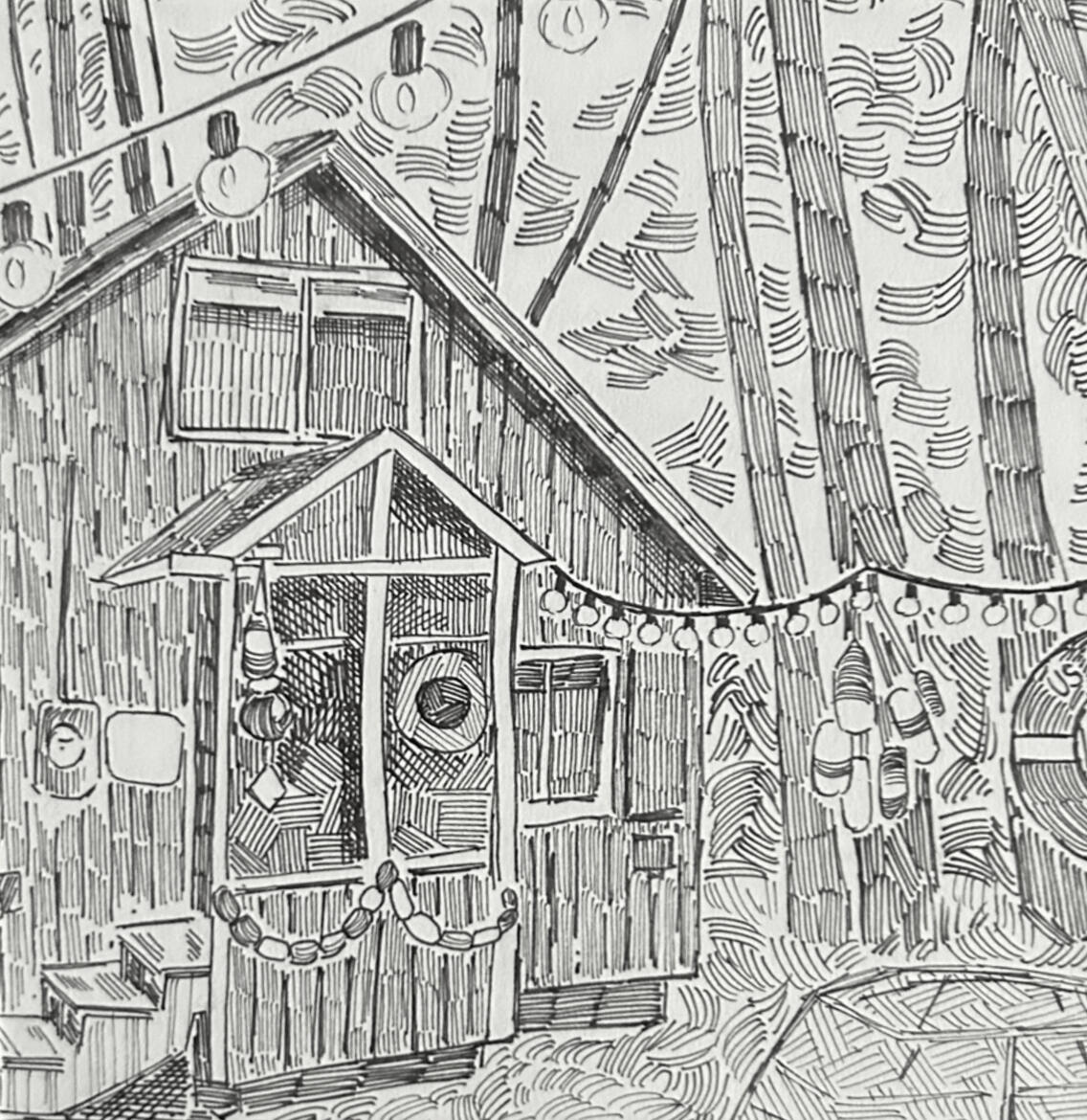 &quot;the Cabin on Z Street&quot; 2024 - Ink on Paper